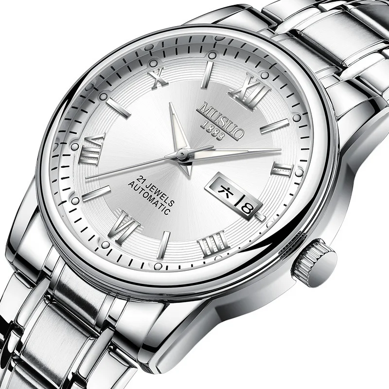 

Mechanics Surface Week Calendar Hollow Out Waterproof Stainless Steel Waterproof Noctilucent