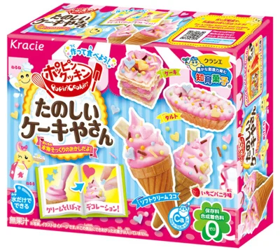DIY Kracie Popin Кук конфеты тесто игрушки. Торт ко дню рождения картофель фри десерт счастливый кухня японский делая комплект