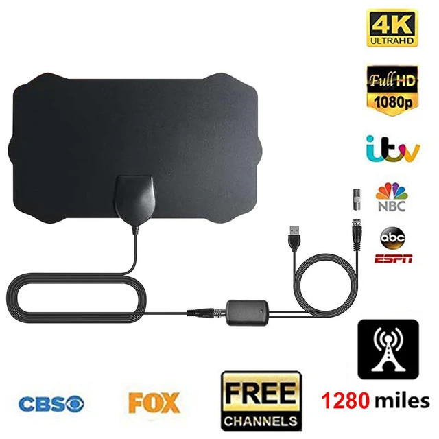 Antena Tv 2023 Última Antena Hd Portátil, Soporte Antena Interior 4k1080p  /smart Tv Amplificador Interruptor Recepción Señal Inteligente 360° 16,6  Pies (aproximadamente 5,0 M) Soporte Cable Hdtv Uhf Vhf Canales Hdtv, Compra Últimas Tendencias