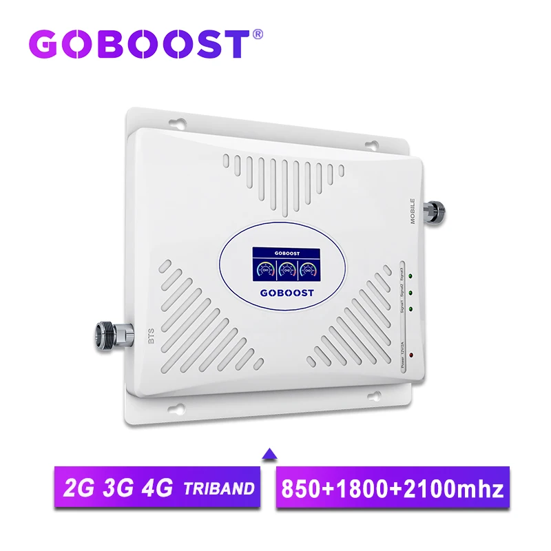 GOBOOST 70dB Tri band gsm 2g 3g 4g signal booster
