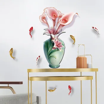 

Modern Living Room Restaurant Bedroom Wall Decoration Wall Stickers Flower Series Model Vase Stickers