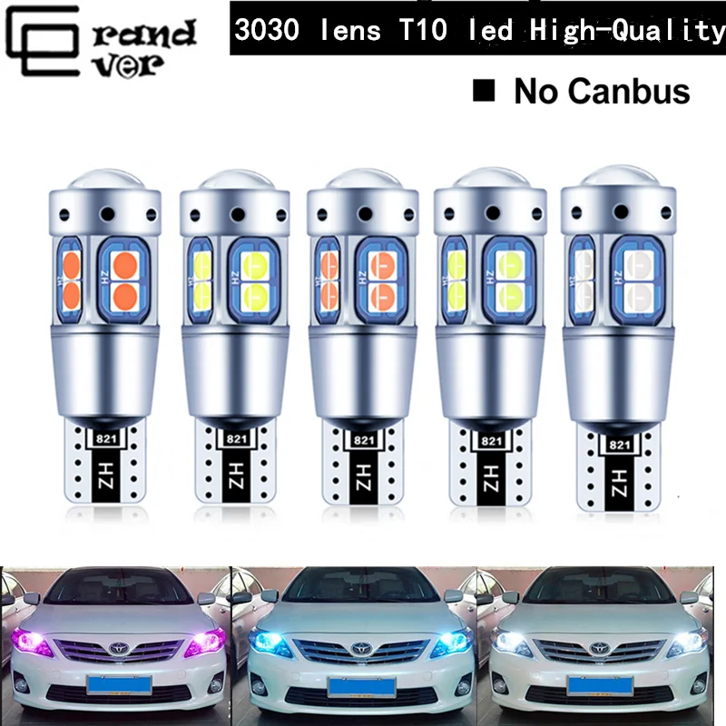 2 шт. суперъяркие светодиодные лампы T10 W5W 194 3030 10SMD canbus для чтения салона