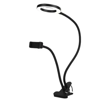 

Tattoo desk lamp for tattoo and nail art, desk lamp for reading, studying or working, clip-on LED ring light with three