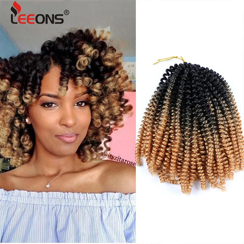 Leeons 8 &quotвязанные крючком весенние косички волосы Kanekalon Длинные Синтетические