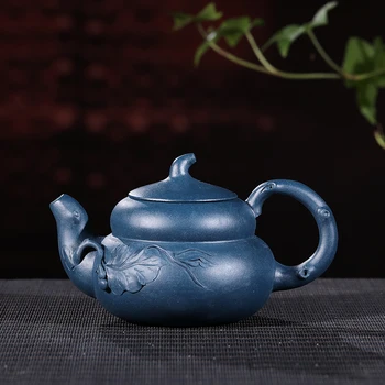 

Authentic yixing manual recommended undressed ore ink chlorite gourd pot capacity of 180 ml