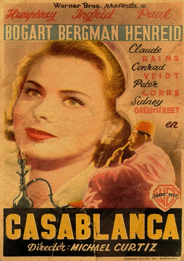 Casablanca Movie Poster, декоративная наклейка, плакат из крафт-бумаги, наклейка на стену, винтажная Наклейка на стену, настенный стикер по фильму - Цвет: 5