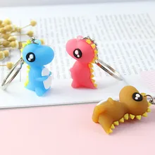 Мультяшная кнопка для ключей маленький динозавр автомобильный подвесной Орнамент металлический брелок кольцо простая оригинальная сумочка орнамент подарок