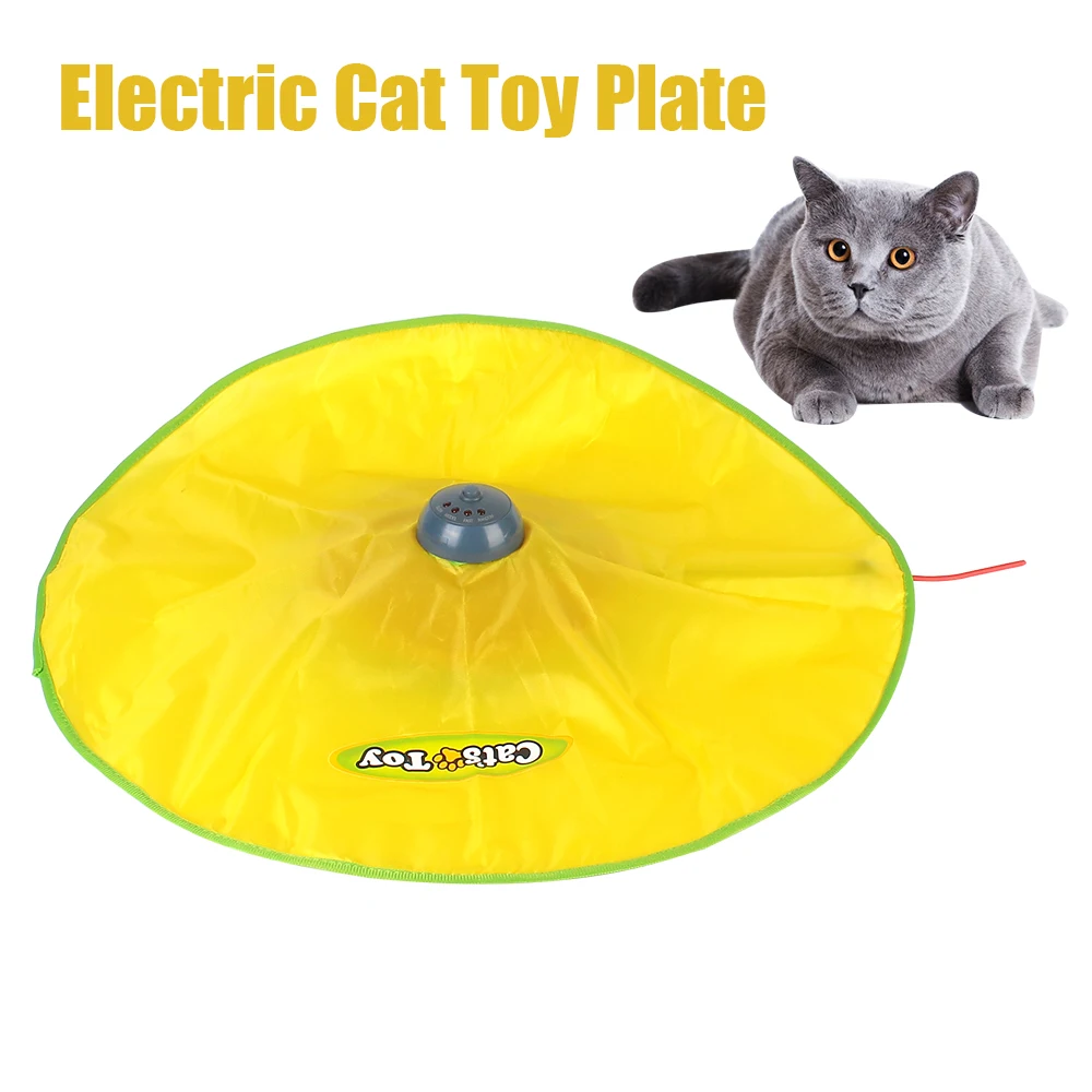 indestructible dog toys Electric Cat Toy Plate 4 Speeds Motion Undercover Mouse Fabric Moving Feather Automatic Interactive Pet Toy For Cat Kitty jolly egg dog toy