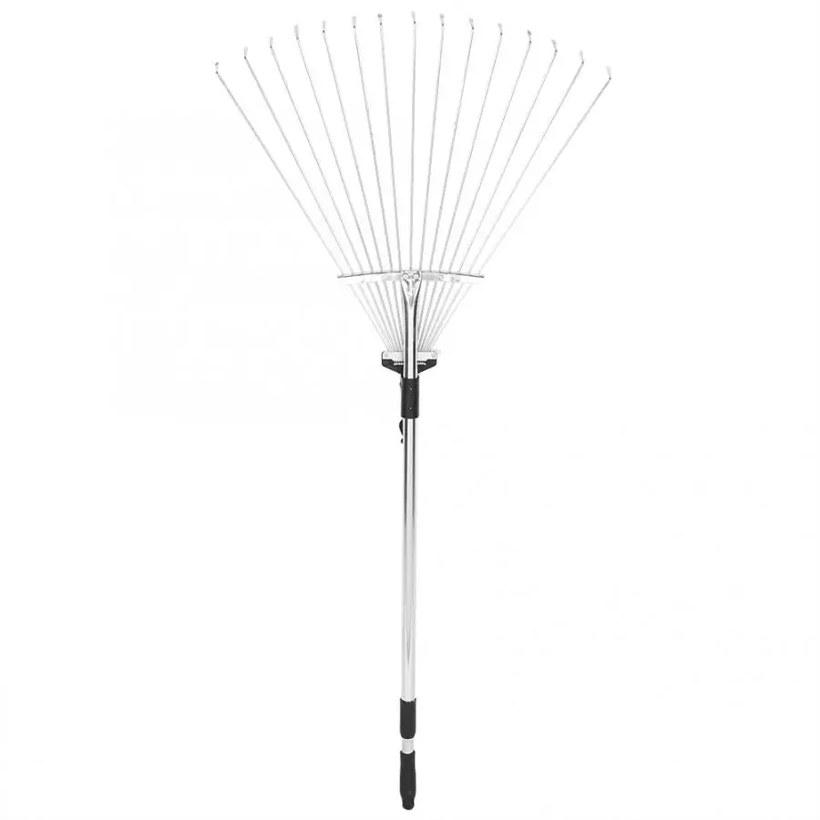 

Garden Telescopic Rake Adjustable Folding Grass Leaves Rake Garden Cleaning Tool Supplies
