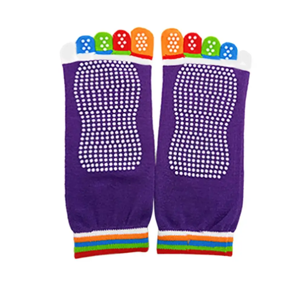 Женские спортивные носки для йоги, противоскользящие, пять пальцев, силиконовые, Нескользящие, 5 Носок, носки для балета, спортзала, фитнеса, спорта, хлопковые носки - Цвет: C