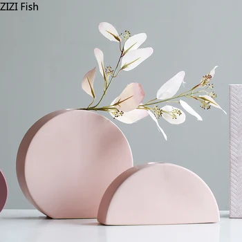 

CERAMIC VASE ROUND FLOWER POT FLOWER BASKET FLOWER VASES ADORNMENT NORDIC HOME DECORATION ACCESSORIES EUROPEAN MINIMALIST