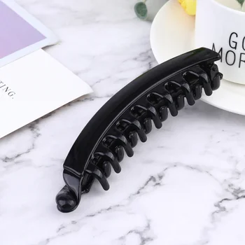 

10PCS Large Size Banana Hair Clips Toothed Hair Clamps Spring Female Headdress for Women Use (2 Styles Black)