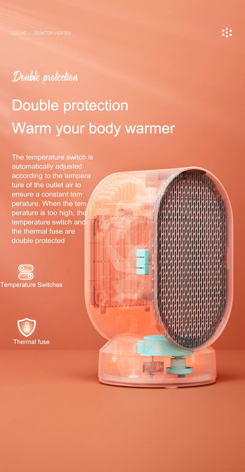 Xiaomi DOUHE 600W Warmer Electric Heaters Portable Fan 9