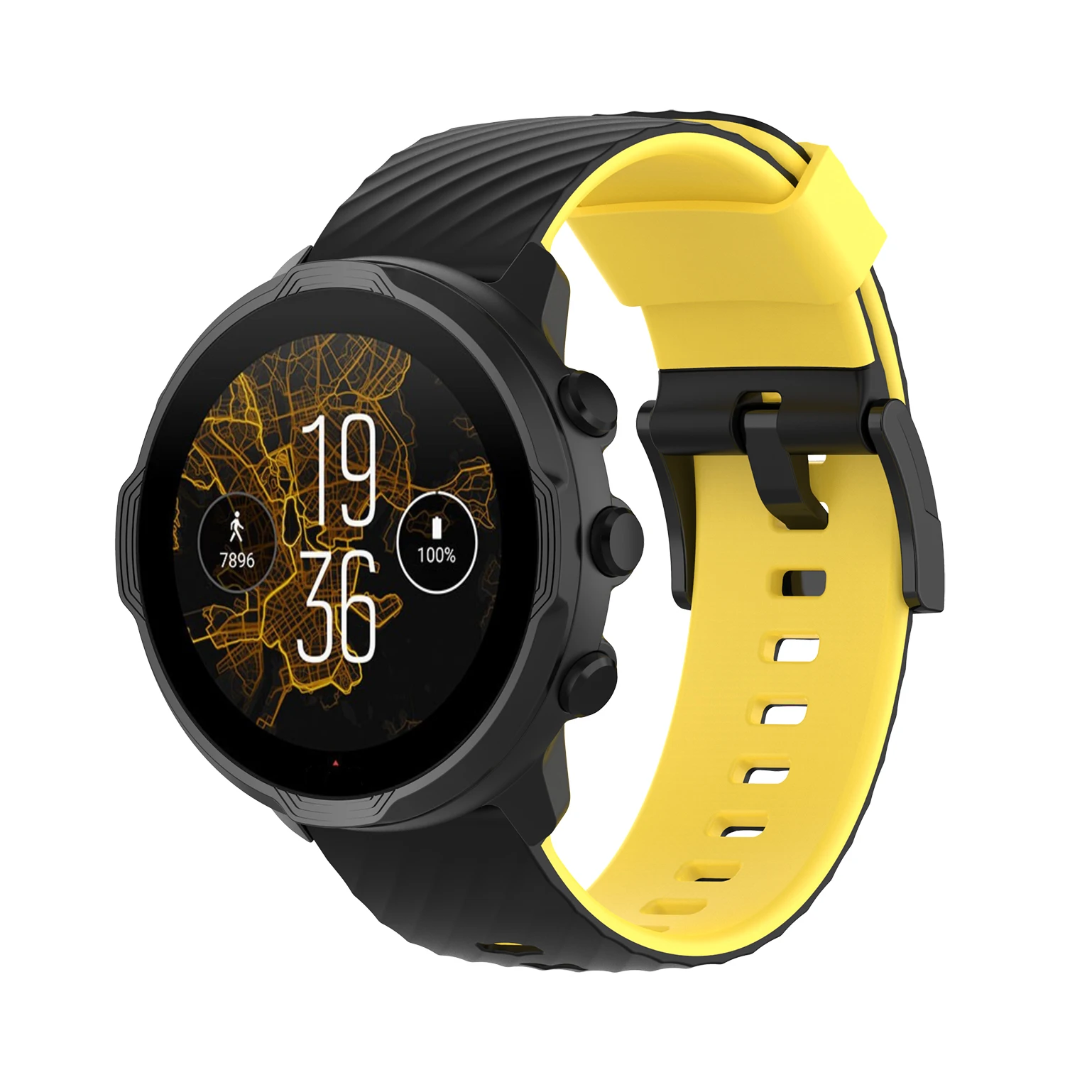 Suunto 7/Suunto 9 교체 용 손목 밴드 용 24mm Suunto 9 Baro/9 Spartan/9 GPS 시계 밴드 용 소프트 실리콘 스포츠 시계 스트랩