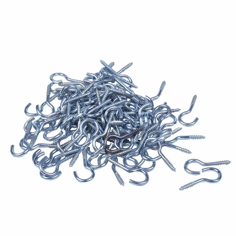 

100pcs Thread 1.2 inch Long Zinc Plated Eye Bolt Eyelet Hook Screw Assortment Blue