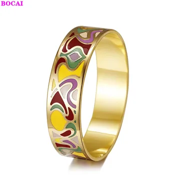 

BOCAI fashion jewelry Cloisonne women's Enamel Bracelet 2020 new copper pattern jewelry Cloisonne Enamel Bracelet for women