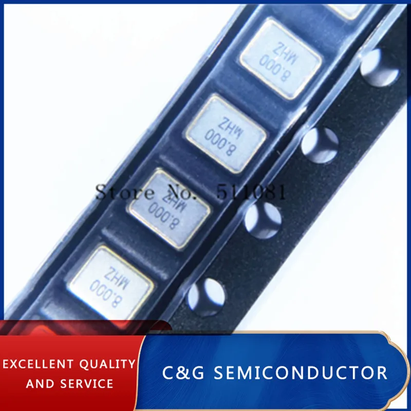50PCS 3.2x2.5 3225 4 feet 8MHz 8.000MHz passive SMD quartz crystal oscillator | Электронные компоненты и