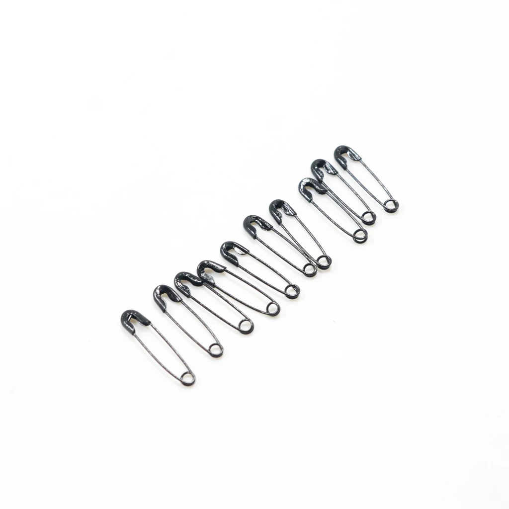 1000x Mini Tags Safety Pins Jewelry Making Accessories Findings Black 19mm