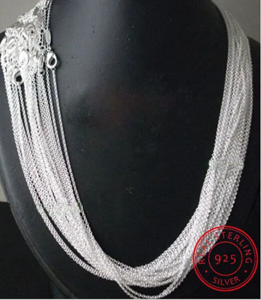 Wholesale Price 5pcs/Lot 18'𧑜m Simple Fashion 925 Silver 1mm Basic Chain Necklaces Women Jewelry | Украшения и