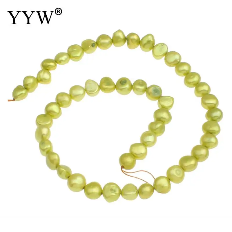 

8-9mm Apple Green Cultured Baroque Freshwater Pearl Beads Loose Jewelry Pearls For Jewelry Making Beads Hole 0.8mm 14.5 Inch