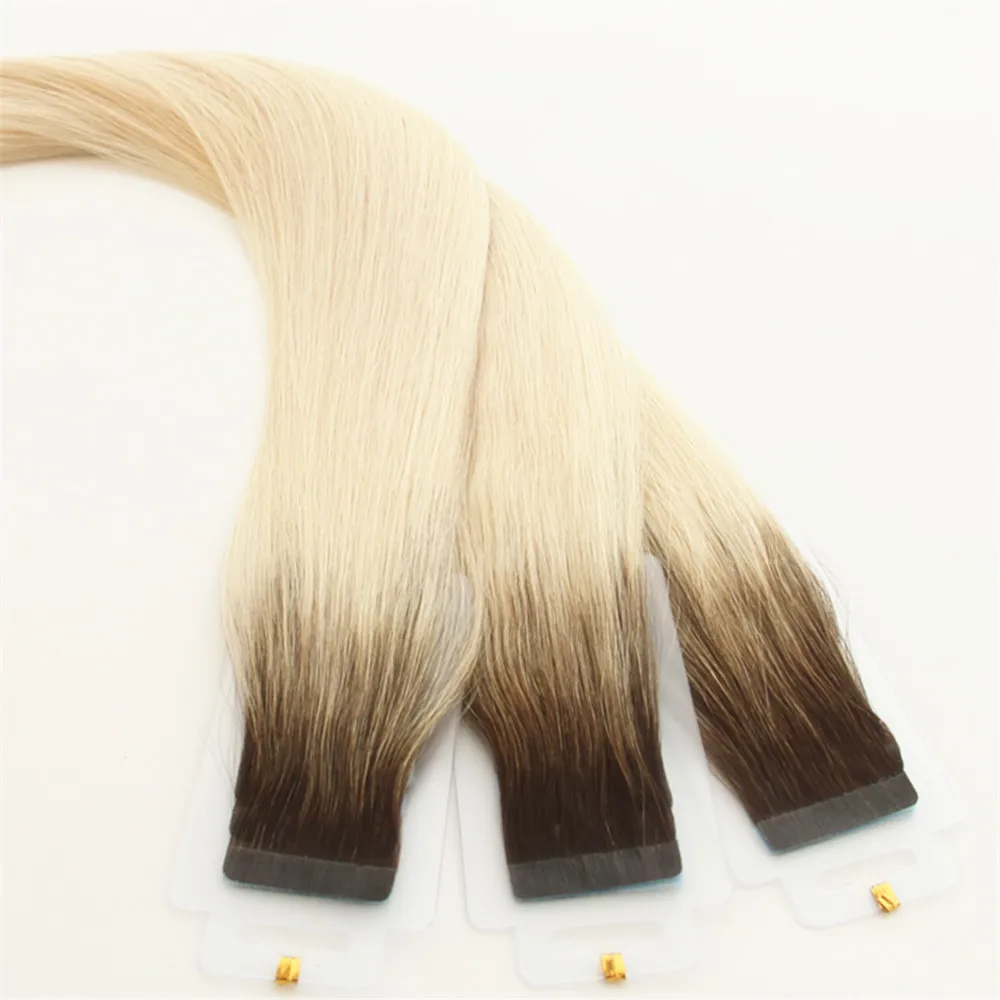 CBH Beauty High Quality Virgin Remy Cuticle Tape Hair 24inch Ombre Color 1B60# 50gram/Piece