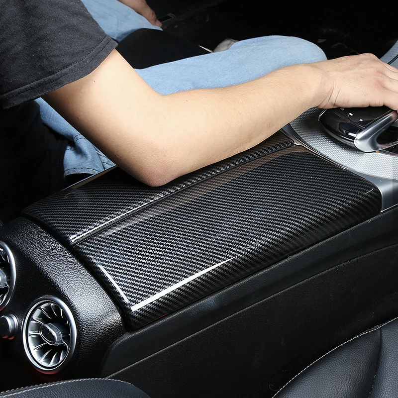 

Car Center Console Tidying Armrest Box Panel Trim Cover Sticker for Mercedes Benz C Class W205 GLC X253 Accessories 2015-2020