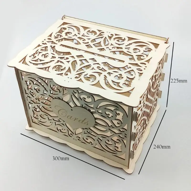  Christmas Gift Box Wooden DIY Wedding Cards Box Invitation Letter Storage Case Wooden Gift New Year - 4.00047E+12