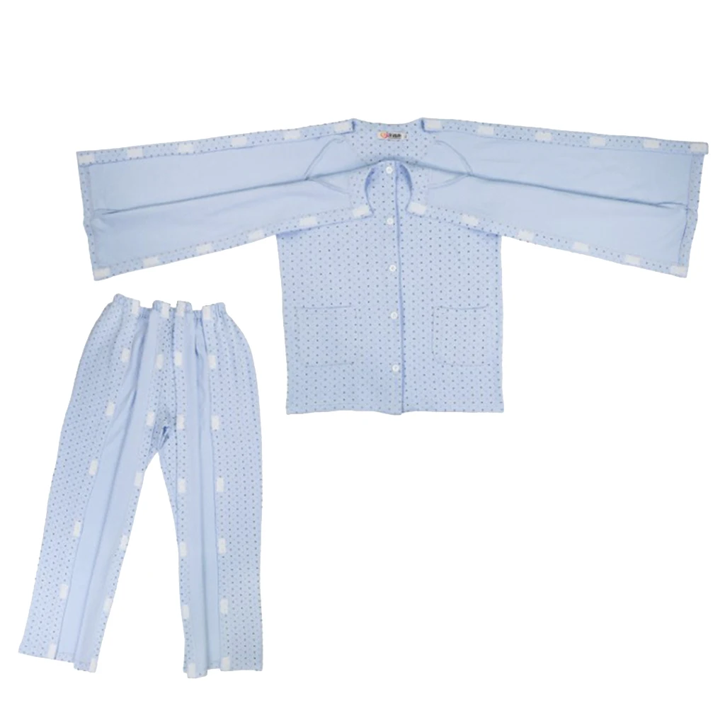Men Bedridden Patient Elderly Clothes Cotton Hospital Nursing Tops and Pants Clothes Gowns for Hospital Elderly Patients