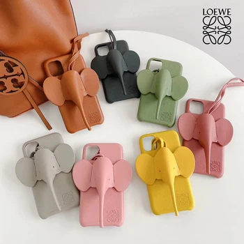 

Luxury Elephant Patterned Silicone Phone Case for iPhone 11 Pro XR XS MAX X 7 8 6 S Plus SE 2020 Case Rope Necklace Phone Cover