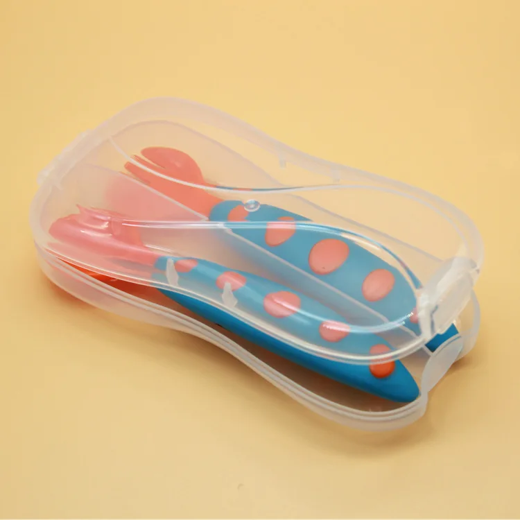 2pc Children Tableware Baby Spoon Fork Set Children Utensil Safety Tableware Infant Solid Feeding Flatware for Baby Feeding Bowl