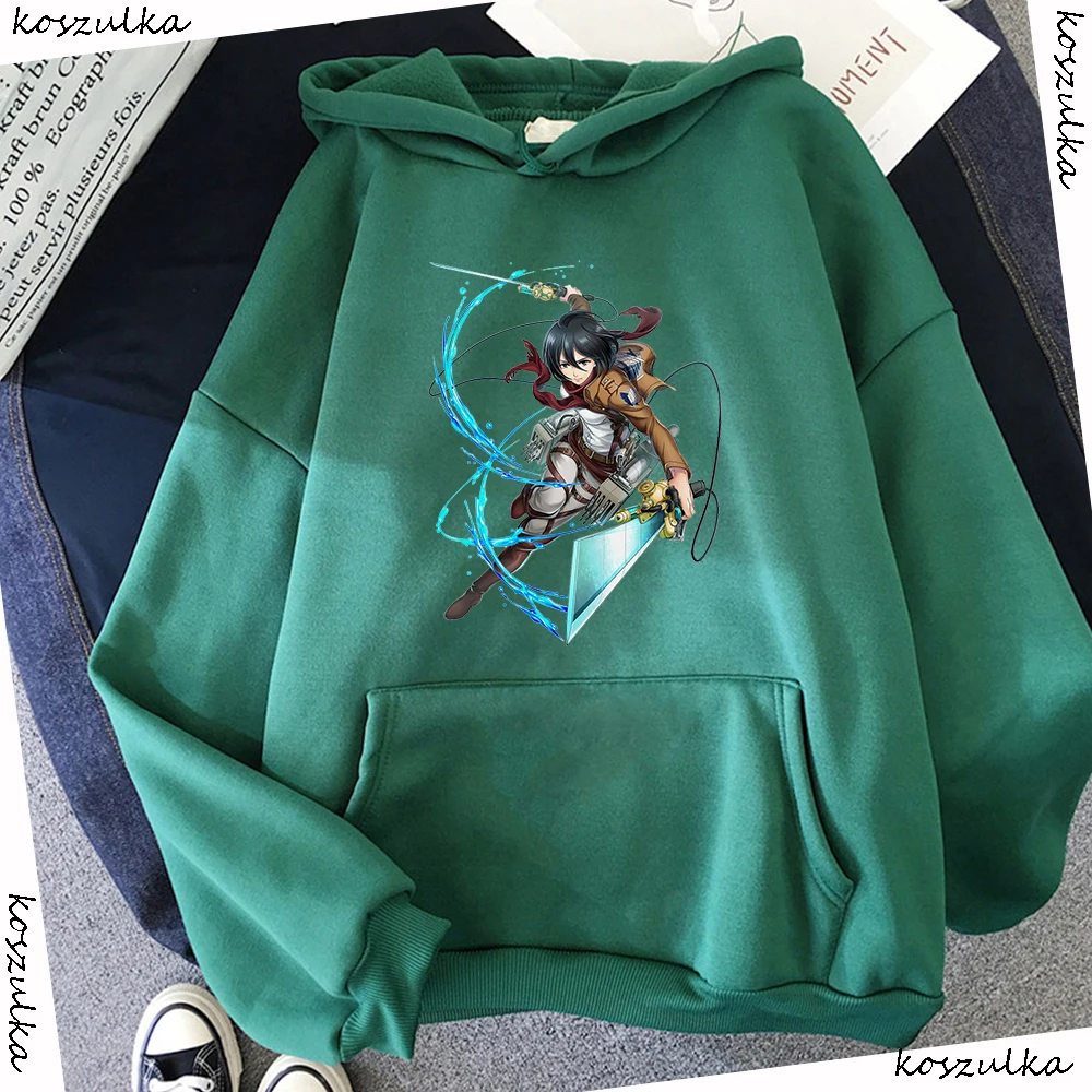 2020 Anime Hoodie Attack on Titan Hoodied Long Sleeve Streetwear Harajuku Sweatshirt Women Unisex Sport Hoody Green Tops G1