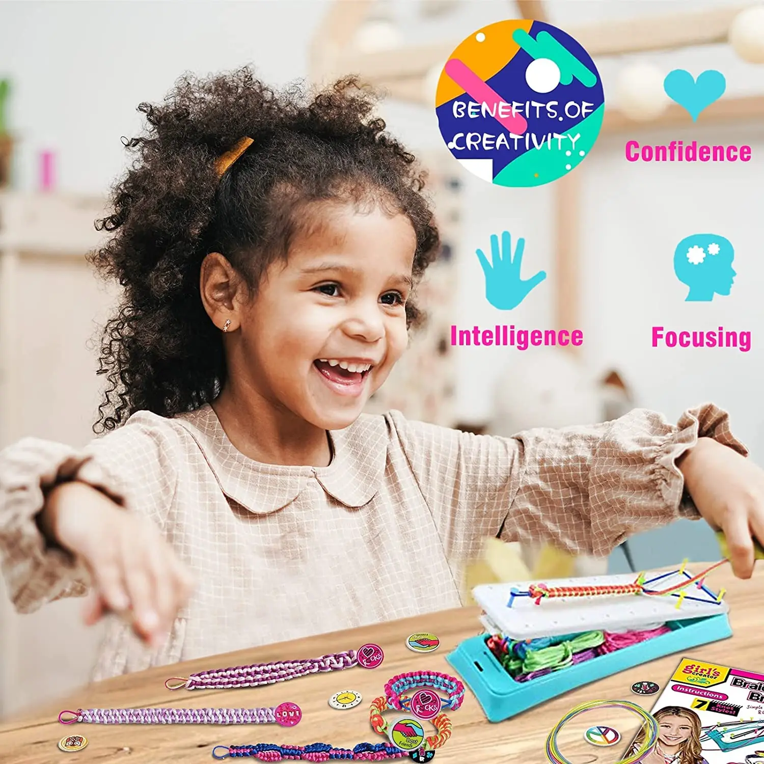 Cool Maker 2-in-1 KumiKreator Necklace & Friendship Bracelet Maker Activity  Children's Toy Girl Hair Extension Maker Fashion Toy
