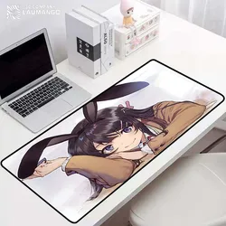 Gaming computador portátil coelho menina sakurajima mai almofada do mouse para computador mausepad teclados acessórios gamer teclado tapete de mesa