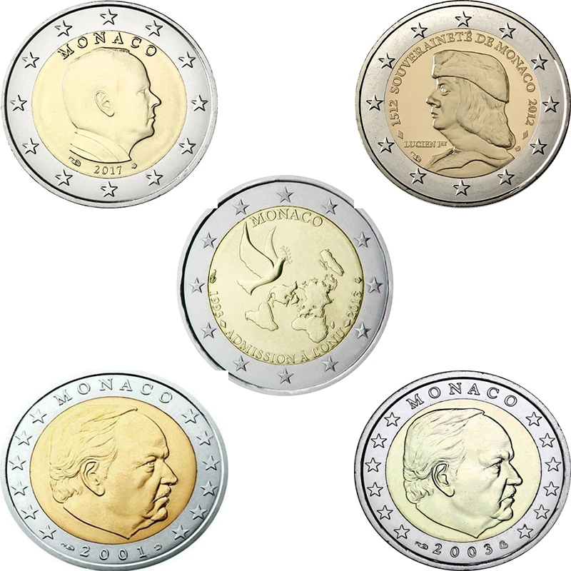 Monaco 2 EU Original Coins European Rare Real Commemorative Coin Euro  Personal Collection UNC New 1pcs|Non-currency Coins| - AliExpress