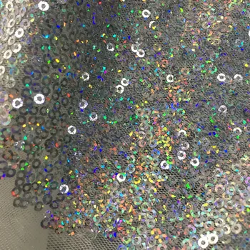 

3MM Colorful Silver Sequin Cloth Dress Costume Sequin Embroidered Sequin Fabric