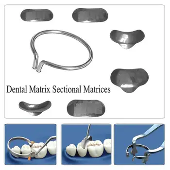 

4set/1set Dental Sectional Contoured Matrices Matrix Bands 35 μm or 50 μm with 2 Rings Orthodontic Supplies No1398