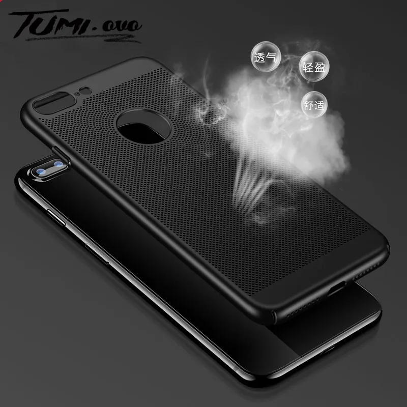 

Ultra Slim Phone Case For iPhone 6 6s 7 8 Plus Hollow Heat Dissipation Cases Hard PC For iPhone 5 5S SE Back Cover Coque X S MAX