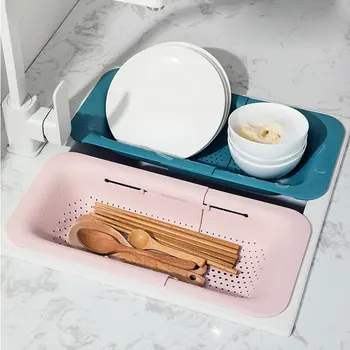 

Over the Sink Colander Strainer Basket Wash Vegetables Fruits Drain Dry Dishes Extendable Home Kitchen SNO88