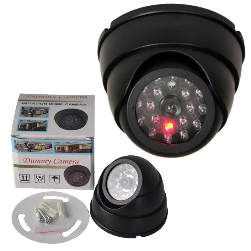 Falsa Cámara simulada de seguridad impermeable falsa CÁMARA DE interior al aire libre bala luz LED Monitor cámara de vigilancia CCTV nuevo