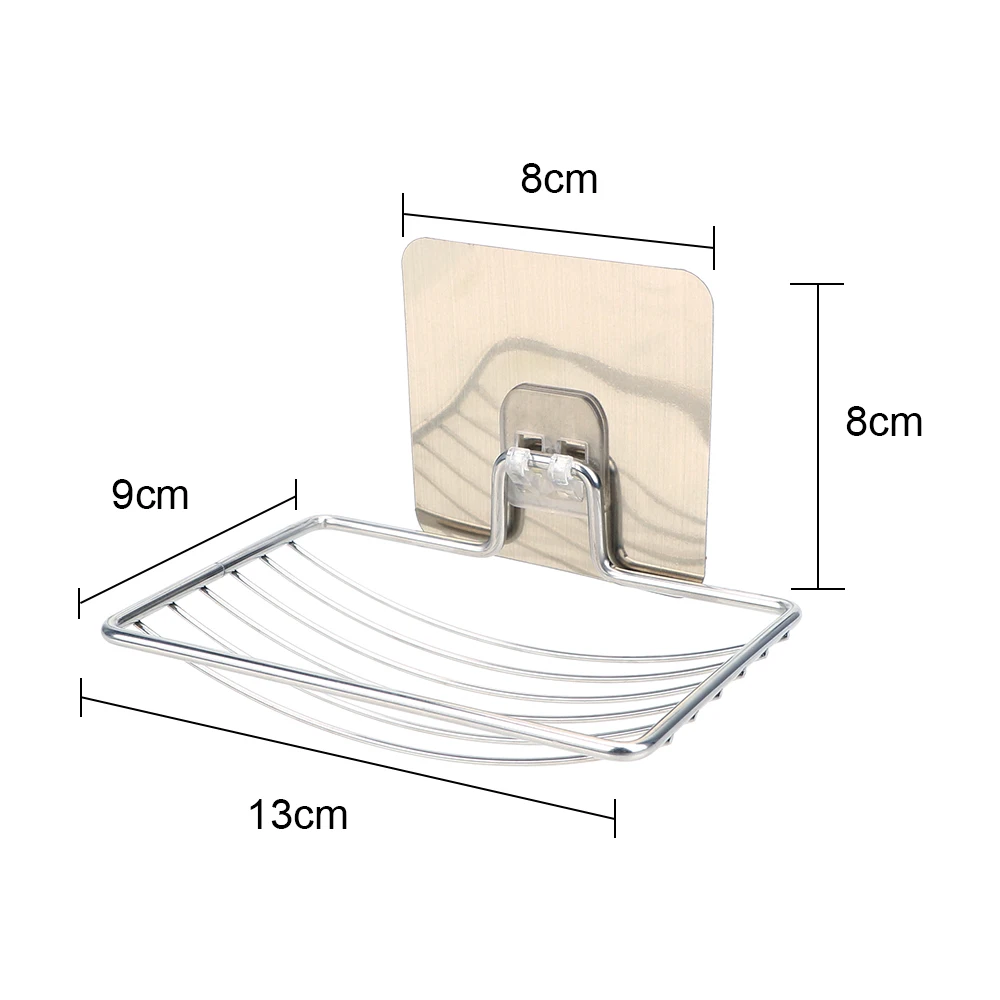 Bathroom Tray Wall Storage Rack Holder Soap Dish Rack Soap Holder Shower Soap Tray Stainless Steel Self Adhesive