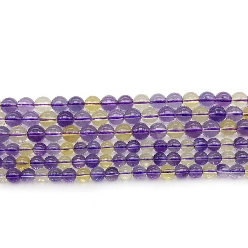 Natural Stone Clear  Purple Yellow Citrines Quartz  Gem  Ametrines Jaspers Beads For Jewelry DIY Making Bracelet Necklace