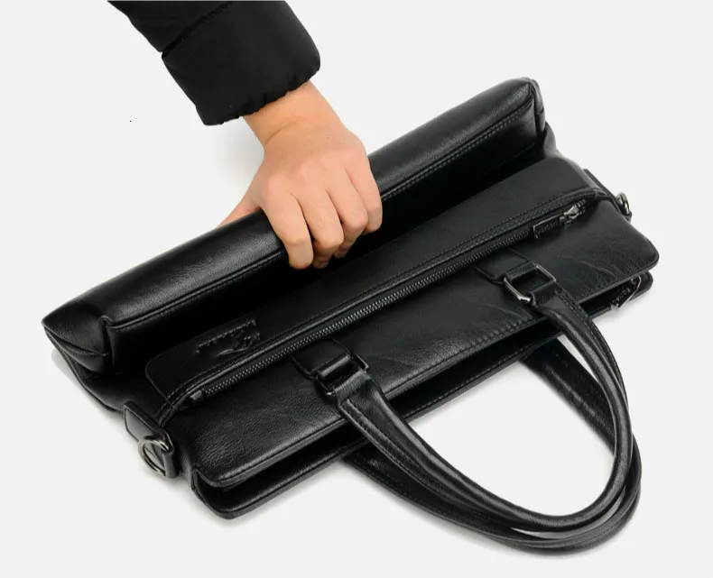 Новинка 2019 мужская сумка из искусственной кожи на молнии Офисные Сумки для