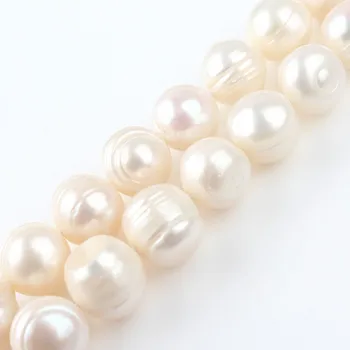 

12-13m AAA Natural White Freshwater Pearls Beads Round Loose Spacer Beads For Jewelry Making DIY Bracelet Charms 15''Inches
