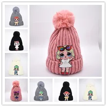 Милая детская зимняя шапка, Теплый чепчик для девочки с большими глазами, вязанная детская шапка, шапочка, детские шапки для новорожденных, шапка для мальчиков и девочек