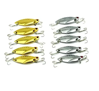 

100pcs Metal VIB 10g Vibration Spoon Fishing Lure 2 colors isca artificial cicada Bass bait carp fishing tackle tilapia