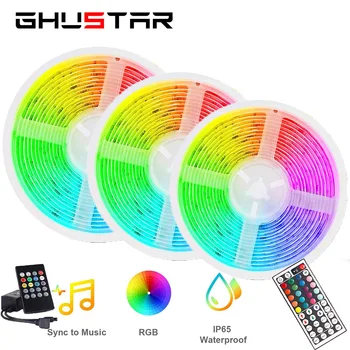 

LED Strip 12V DC Waterproof SMD 2835 RGB LED Strip Lights 15m 10m String Diode Flexible Ribbon 44Keys IR Controller with EU Plug