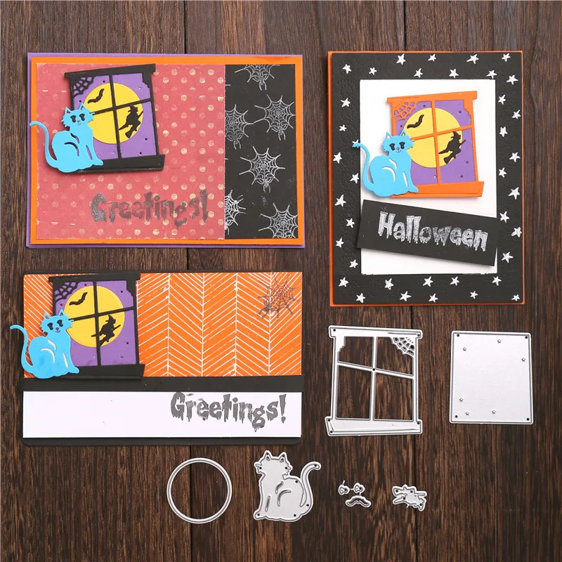

GJCrafts Halloween Witch Cat Metal Cutting Dies New 2019 for Card Making Dies Scrapbooking Embossing Stencil Die Cut Craft Dies