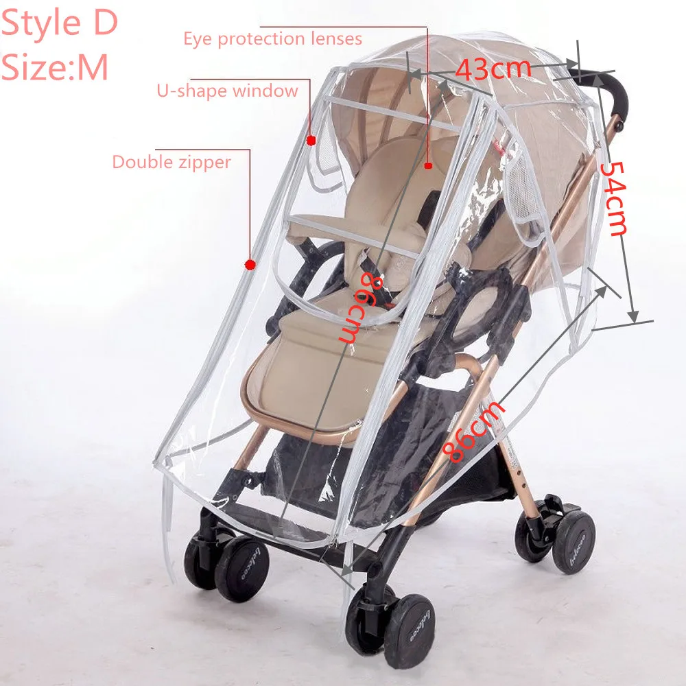 Waterproof Rain Cover Transparent Wind Dust  Baby Strollers Pushchairs Raincoat S/M/L Shield Zipper Open Stroller Accessories baby trend double stroller accessories	 Baby Strollers