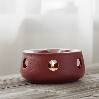 

Coffee Milk Tea Pot Desktop Decorative Home Retro Ceramic Night Accessories Candle Holder Stand Japanese Style Warmer Base