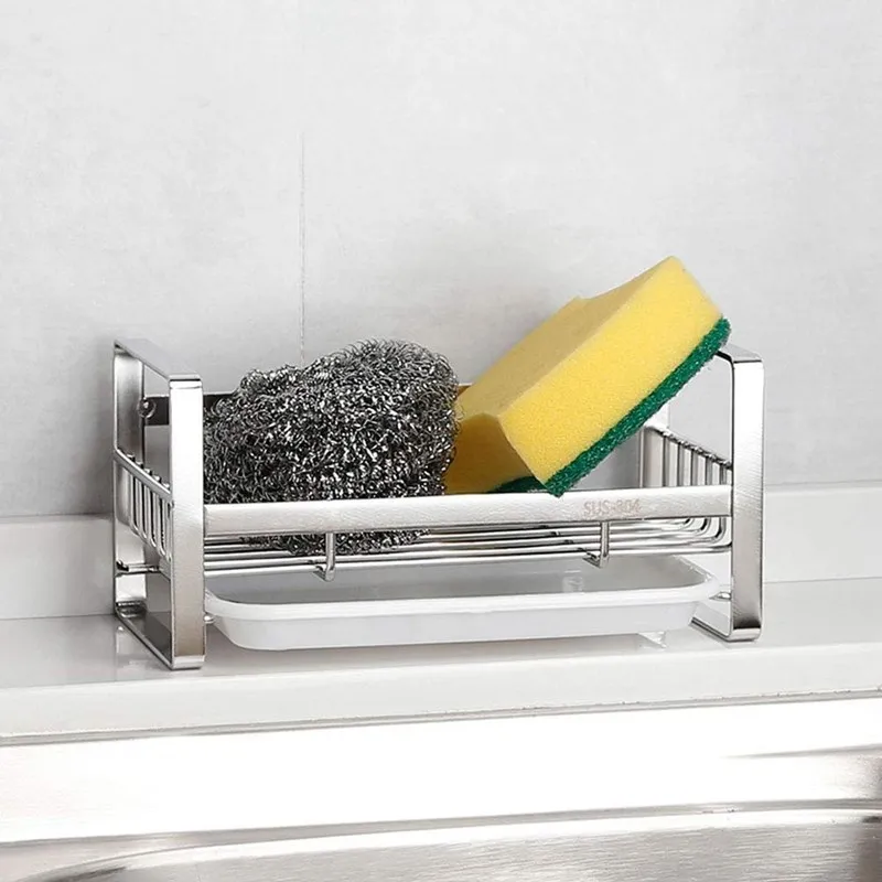 Подвесной Держатель для губки из нержавеющей стали лоток мыла органайзер и